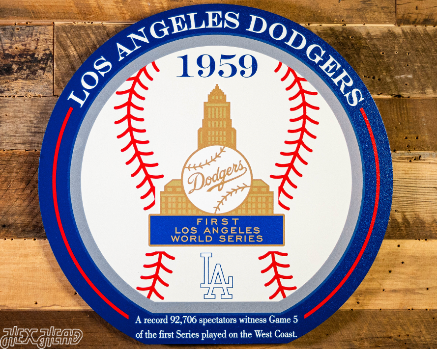 VARSITY Collection- SINGLE Layer Los Angeles Dodgers 1959 World Series Wall Art