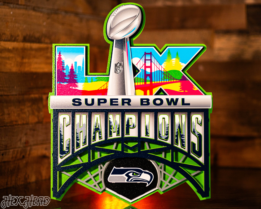 Seattle Seahawks Super Bowl LX CHAMPIONS! 3D Metal Wall Art