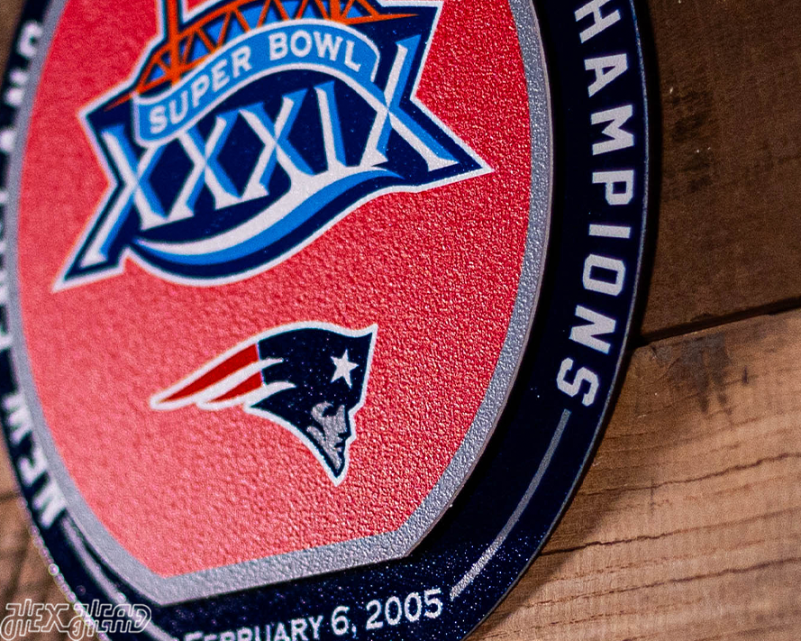 New England Patriots XXXIX Super Bowl "Double Play" On the Shelf or on the Wall Art