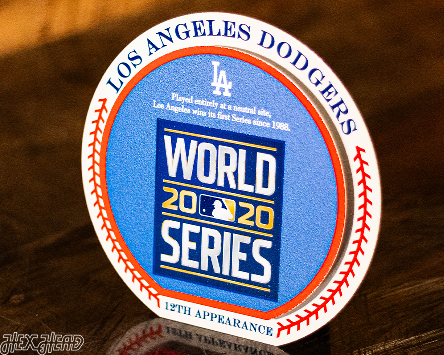 Los Angeles Dodgers 2020 World Series "Double Play" On the Shelf or on the Wall Art