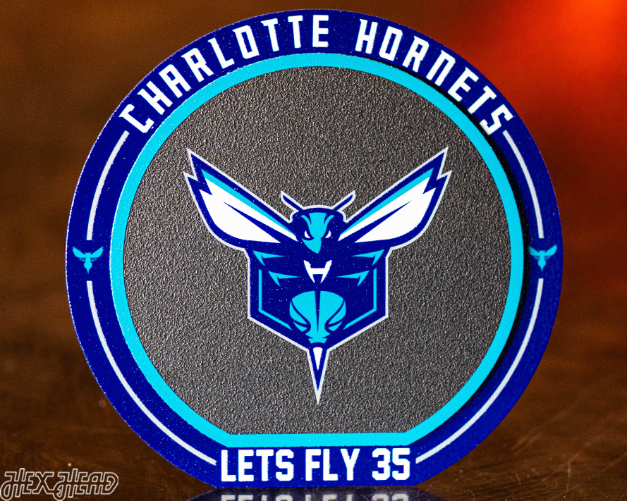 Charlotte Hornets "Double Play" On the Shelf or on the Wall Art