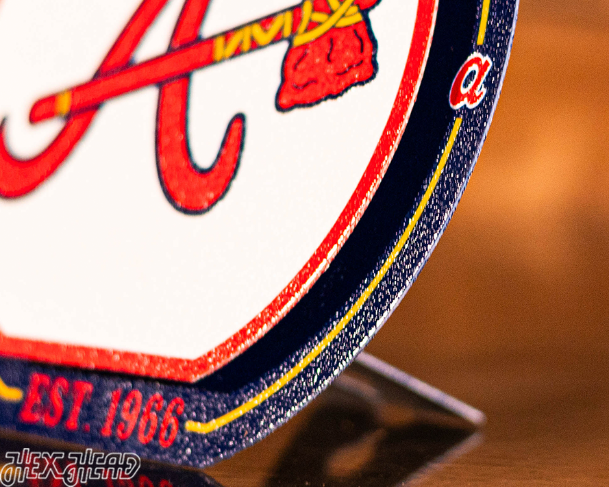 Atlanta Braves "Double Play" On the Shelf or on the Wall Art