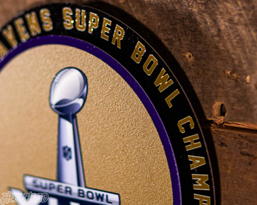 Baltimore Ravens Super Bowl XLVII "Double Play" On the Shelf or on the Wall Art