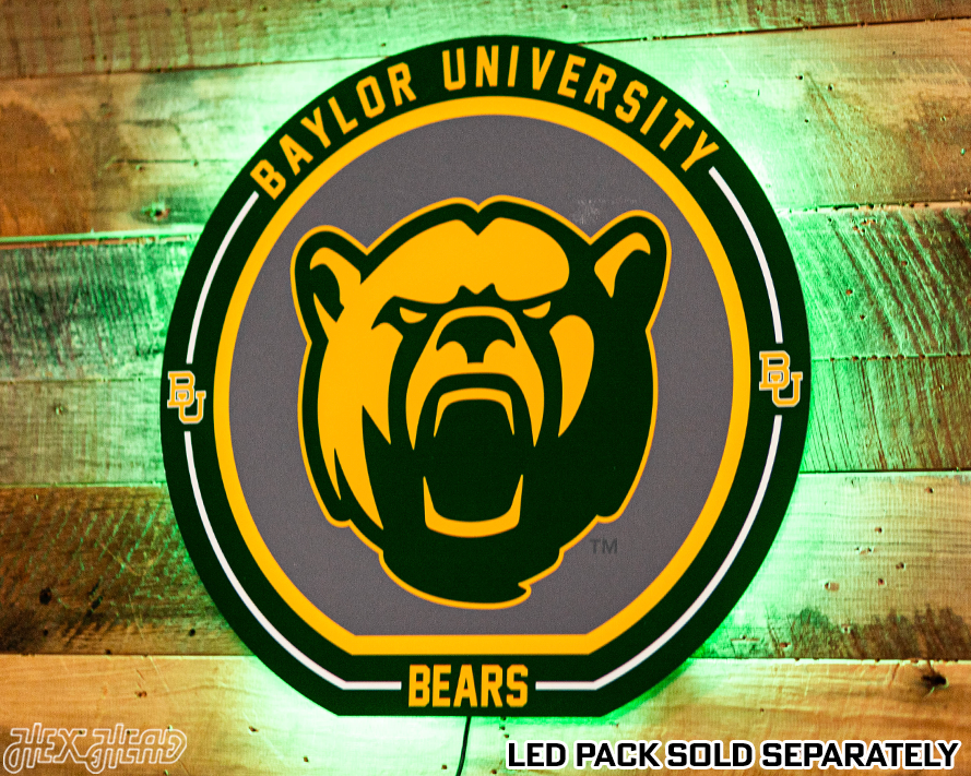 VARSITY Collection- SINGLE Layer Baylor Bears Metal Wall Art
