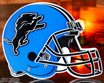 Detroit Lions BLITZ Collection - 8 Layer Alternate Helmet 3D Vintage Metal Wall Art