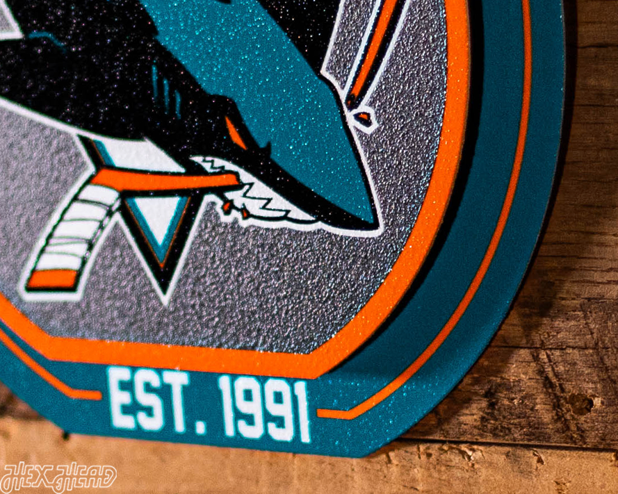 San Jose Sharks "Double Play" On the Shelf or on the Wall Art