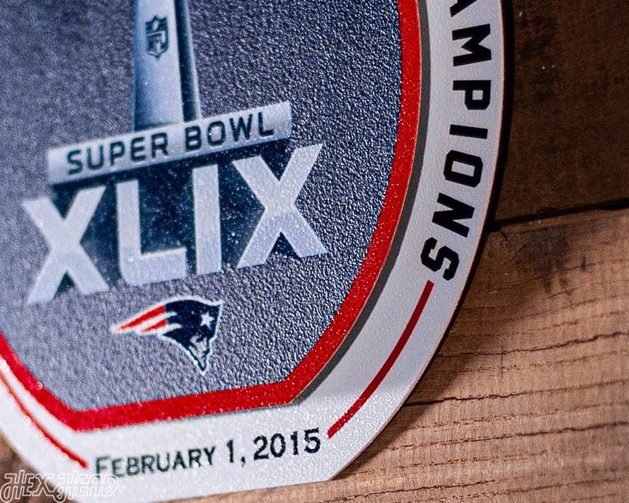 New England Patriots XLIX Super Bowl "Double Play" On the Shelf or on the Wall Art