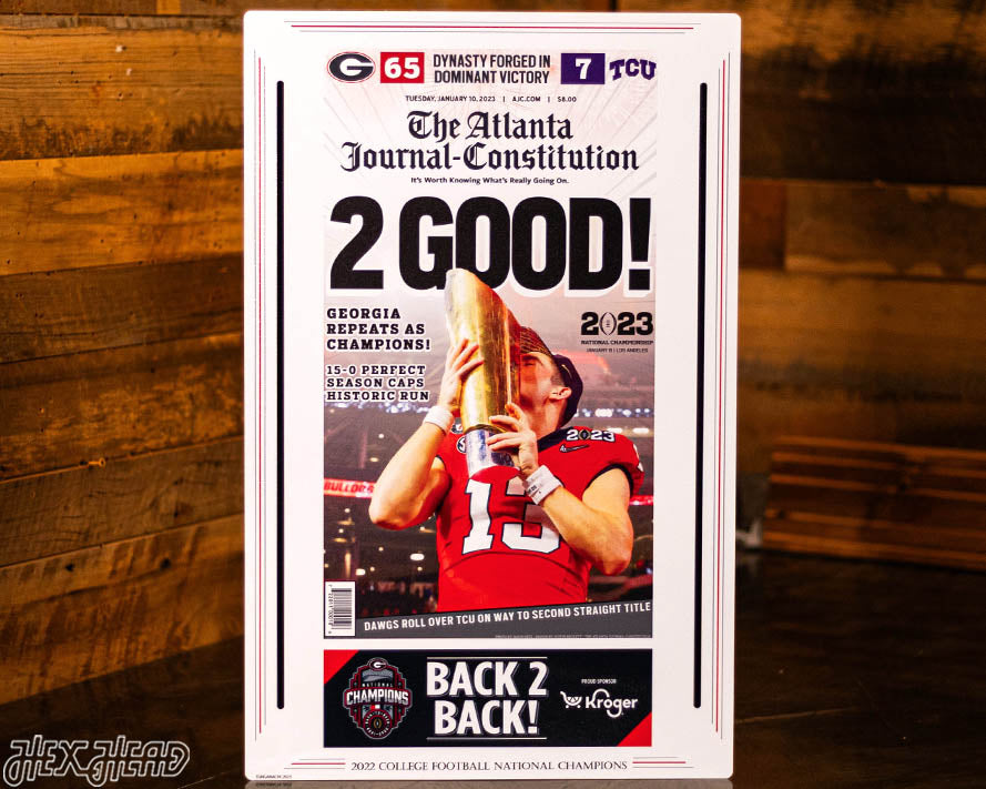 Atlanta Journal Constitution Georgia Bulldogs 2022 Football National Champions Front Page - JAN 10, 2023