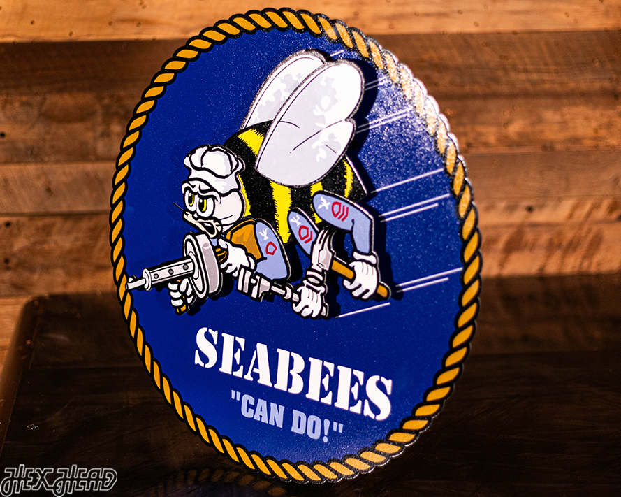 United States Navy Seabees 3D Vintage Metal Wall Art