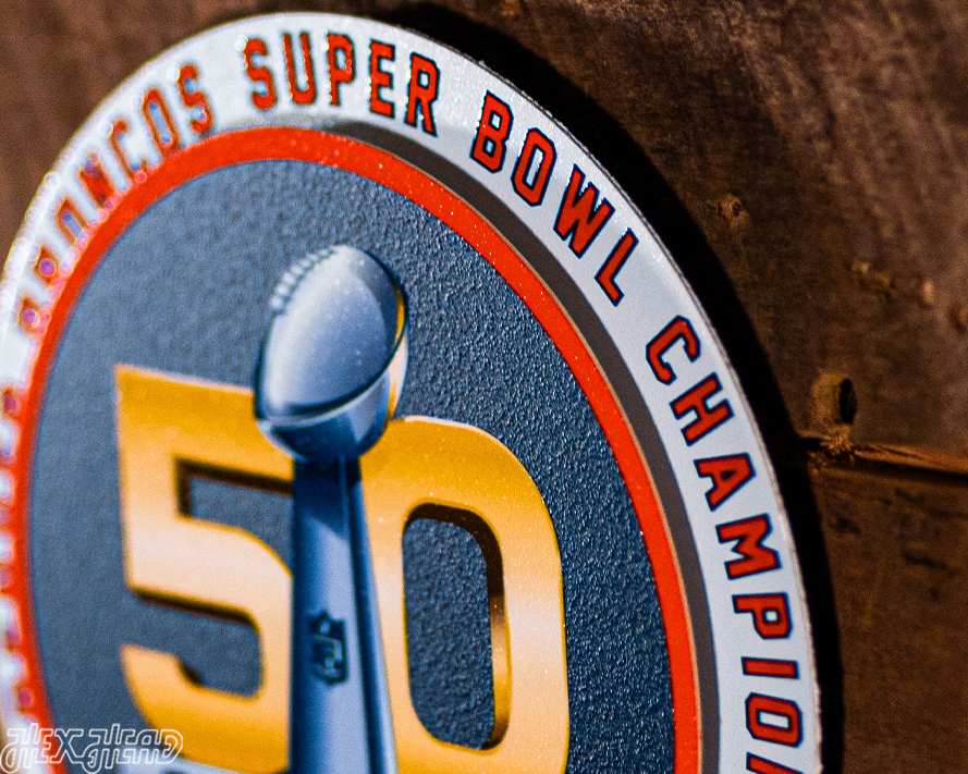 Denver Broncos Super Bowl 50 "Double Play" On the Shelf or on the Wall Art