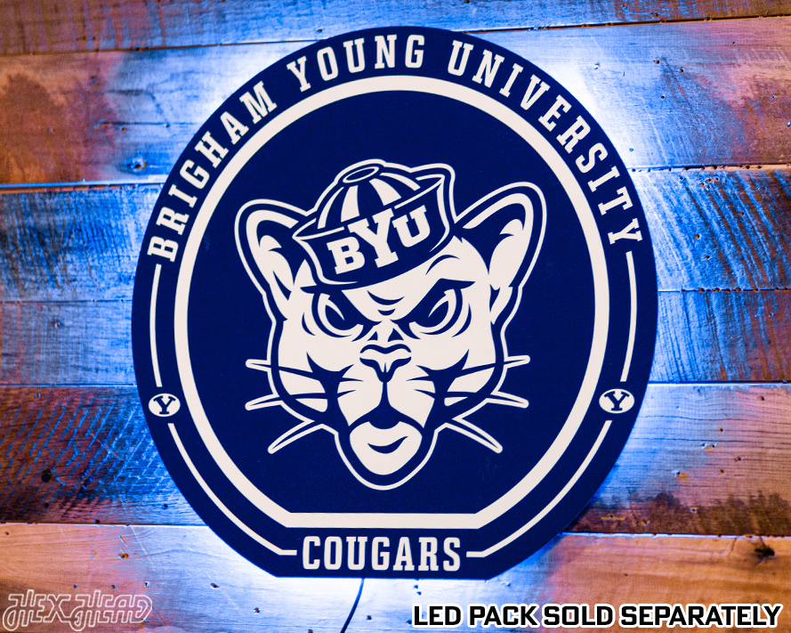 VARSITY Collection- SINGLE Layer BYU Cougars Metal Wall Art