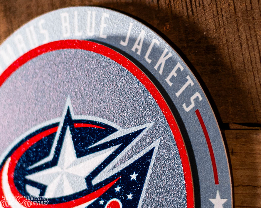 Columbus Blue Jackets "Double Play" On the Shelf or on the Wall Art