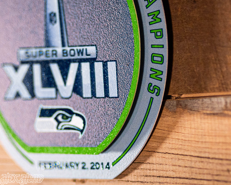 Seattle Seahawks Super Bowl XLVIII "Double Play" On the Shelf or on the Wall Art