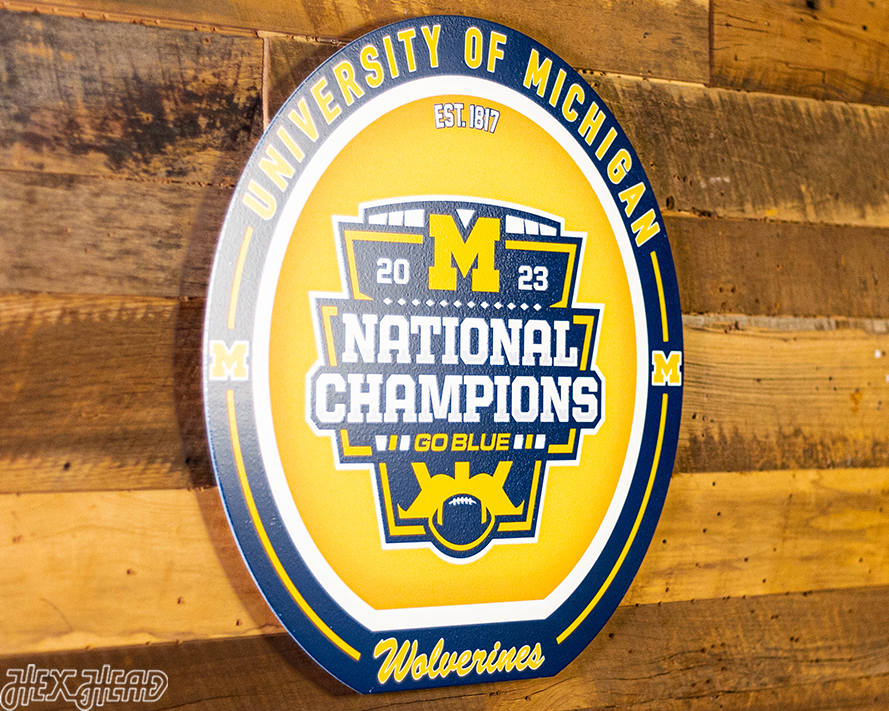 VARSITY Collection- SINGLE Layer Michigan Wolverines 2023 National Champions Metal Wall Art