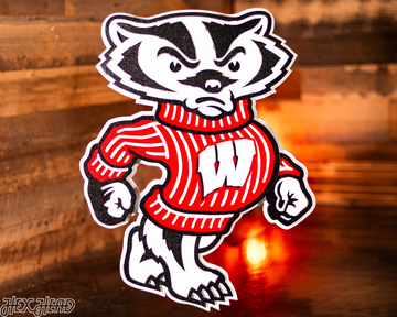 Wisconsin "BADGER"  3D Vintage Metal Wall Art