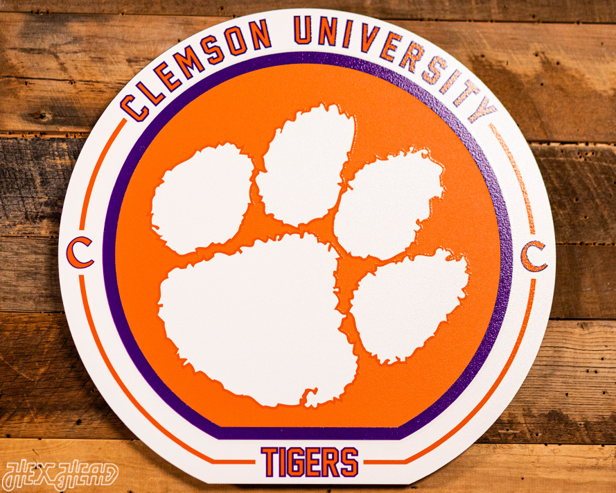 VARSITY Collection- SINGLE Layer Clemson Tigers Metal Wall Art