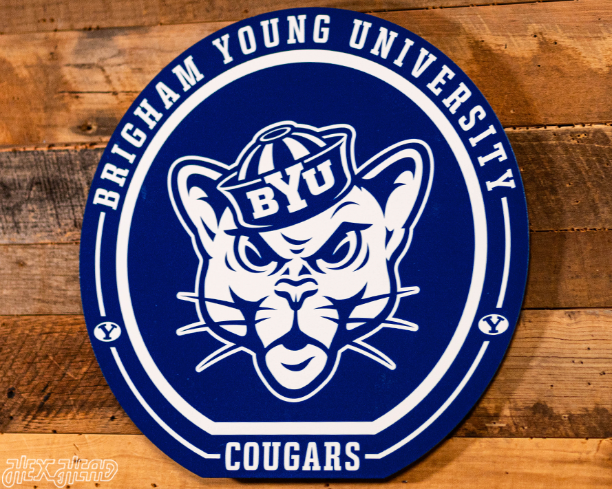 VARSITY Collection- SINGLE Layer BYU Cougars Metal Wall Art