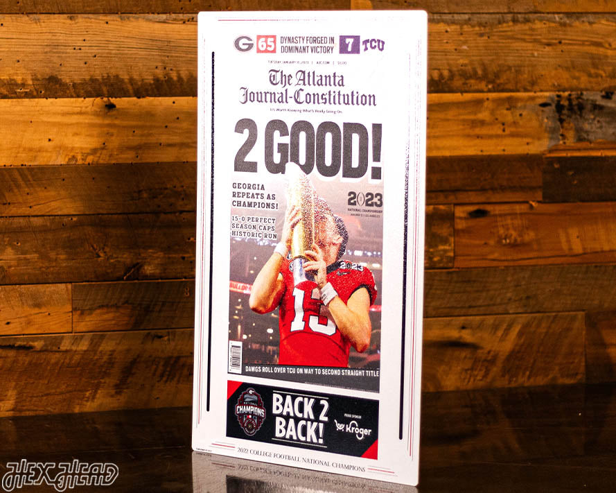 Atlanta Journal Constitution Georgia Bulldogs 2022 Football National Champions Front Page - JAN 10, 2023