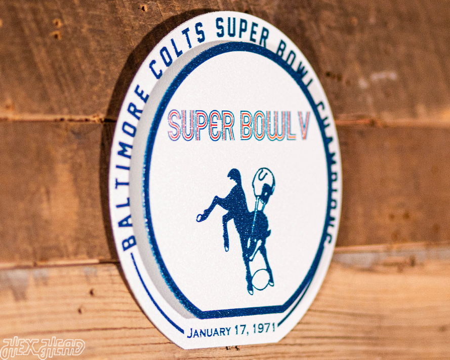 Indianapolis Colts Super Bowl V "Double Play" On the Shelf or on the Wall Art