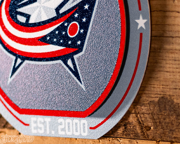 Columbus Blue Jackets "Double Play" On the Shelf or on the Wall Art