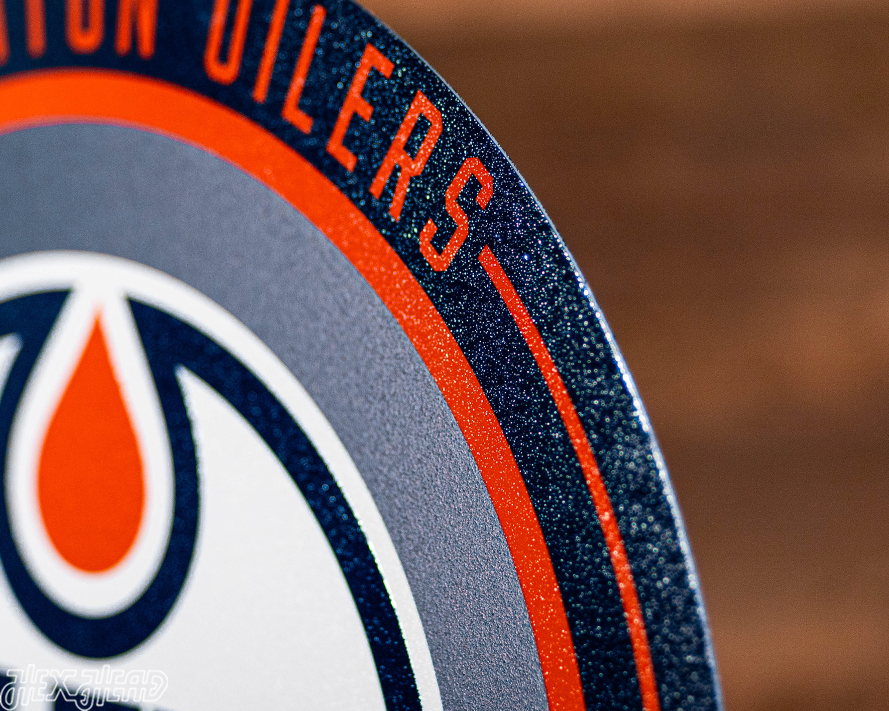 VARSITY Collection- SINGLE layer Edmonton Oilers Metal Wall Art