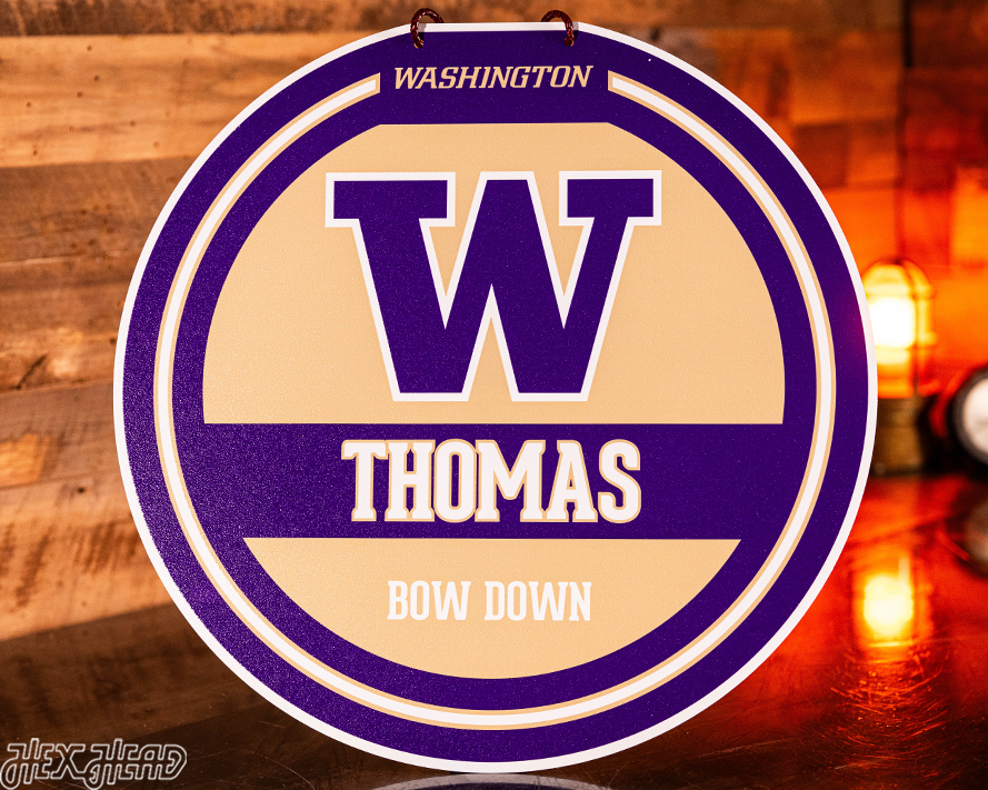 Washington Huskies Personalized Monogram Metal Art