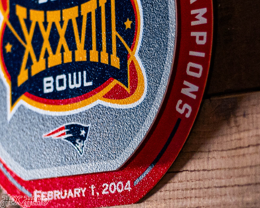 New England Patriots XXXVIII Super Bowl "Double Play" On the Shelf or on the Wall Art