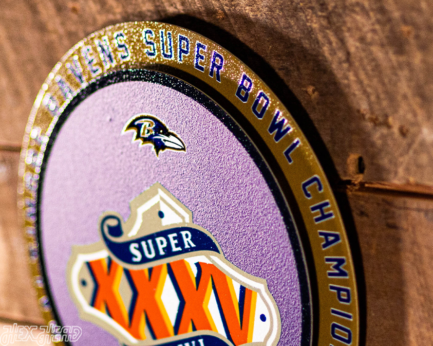 Baltimore Ravens Super Bowl XXXV "Double Play" On the Shelf or on the Wall Art