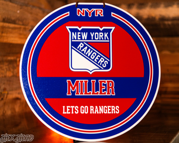 New York Rangers Personalized Monogram Metal Art