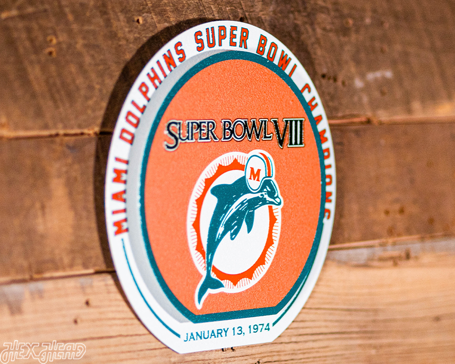 Miami Dolphins Super Bowl VIII "Double Play" On the Shelf or on the Wall Art