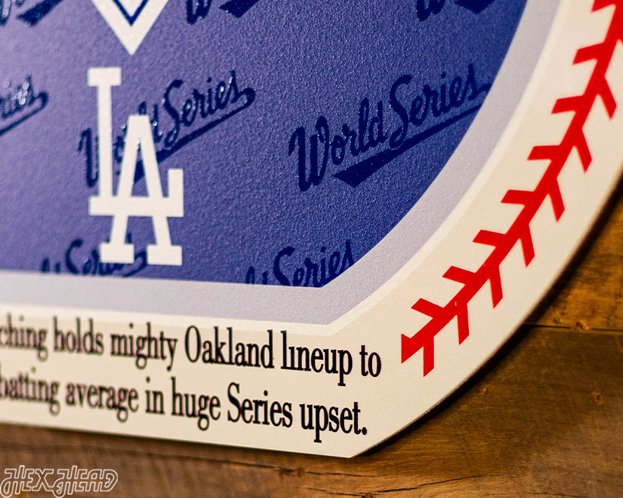 VARSITY Collection- SINGLE Layer Los Angeles Dodgers 1988 World Series Wall Art