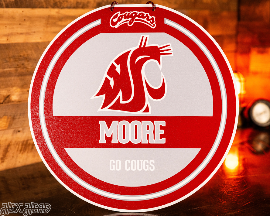 Washington State Cougars Personalized Monogram Metal Art