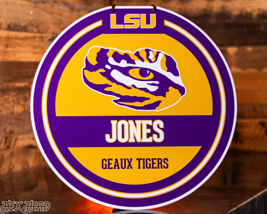 LSU Tigers Personalized Monogram Metal Art