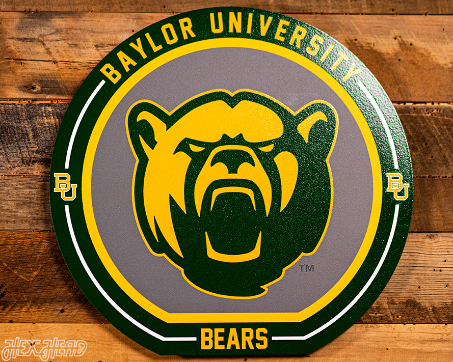 VARSITY Collection- SINGLE Layer Baylor Bears Metal Wall Art