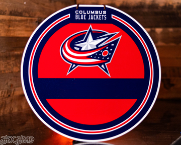 Columbus Blue Jackets Personalized Monogram Metal Art