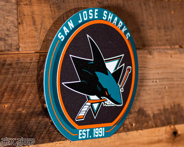 San Jose Sharks "Double Play" On the Shelf or on the Wall Art
