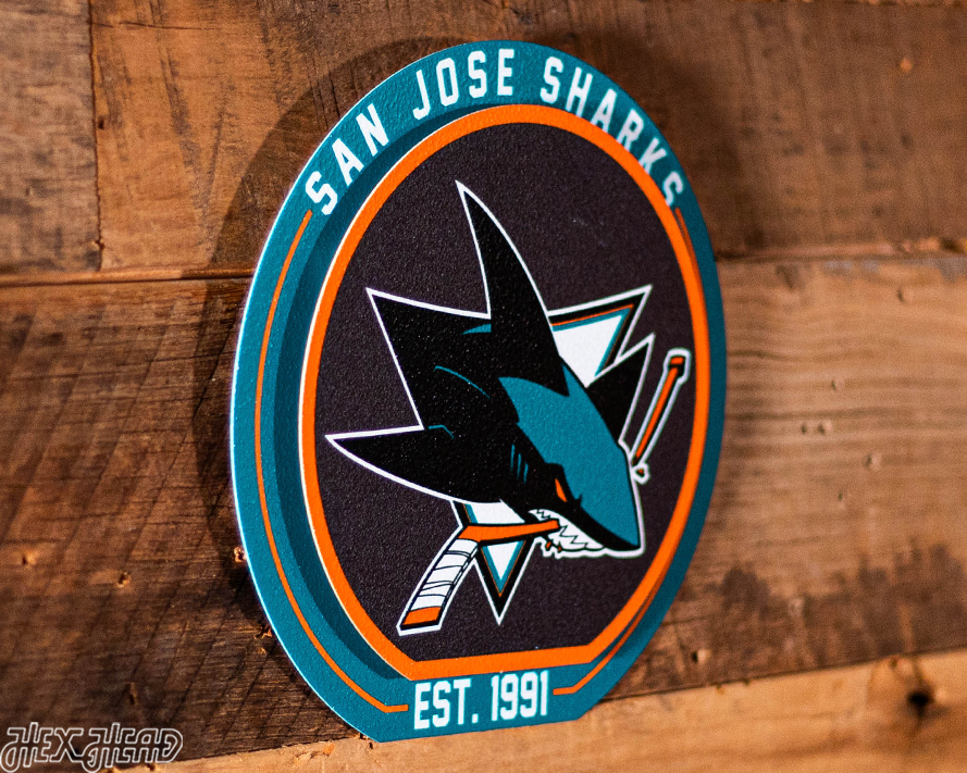 San Jose Sharks "Double Play" On the Shelf or on the Wall Art