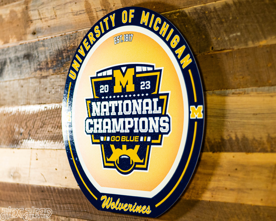 VARSITY Collection- SINGLE Layer Michigan Wolverines 2023 National Champions Metal Wall Art