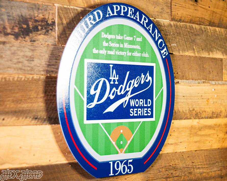 VARSITY Collection- SINGLE Layer Los Angeles Dodgers 1965 World Series Wall Art