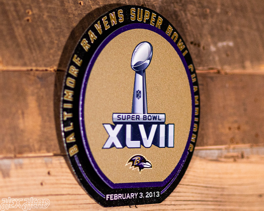 Baltimore Ravens Super Bowl XLVII "Double Play" On the Shelf or on the Wall Art