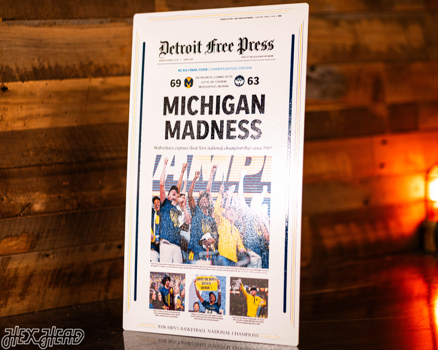 Detroit Free Press Michigan Wolverines 2026 Men's Basketball National Champions Front Page - APRIL 6, 2026