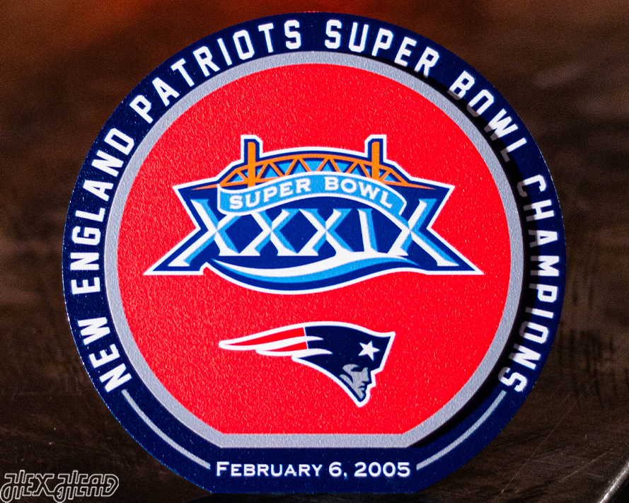 New England Patriots XXXIX Super Bowl "Double Play" On the Shelf or on the Wall Art