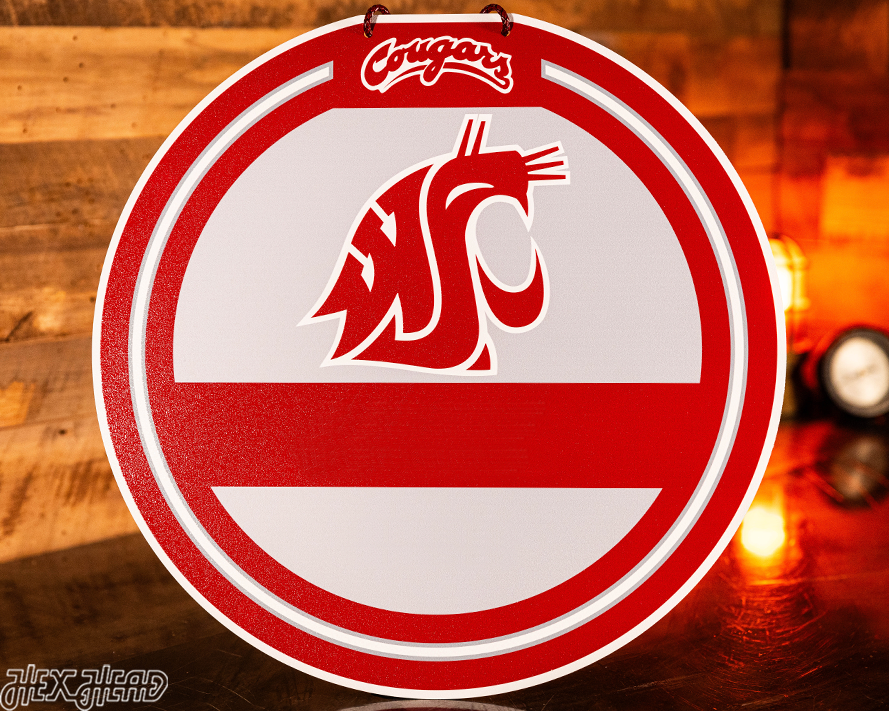 Washington State Cougars Personalized Monogram Metal Art