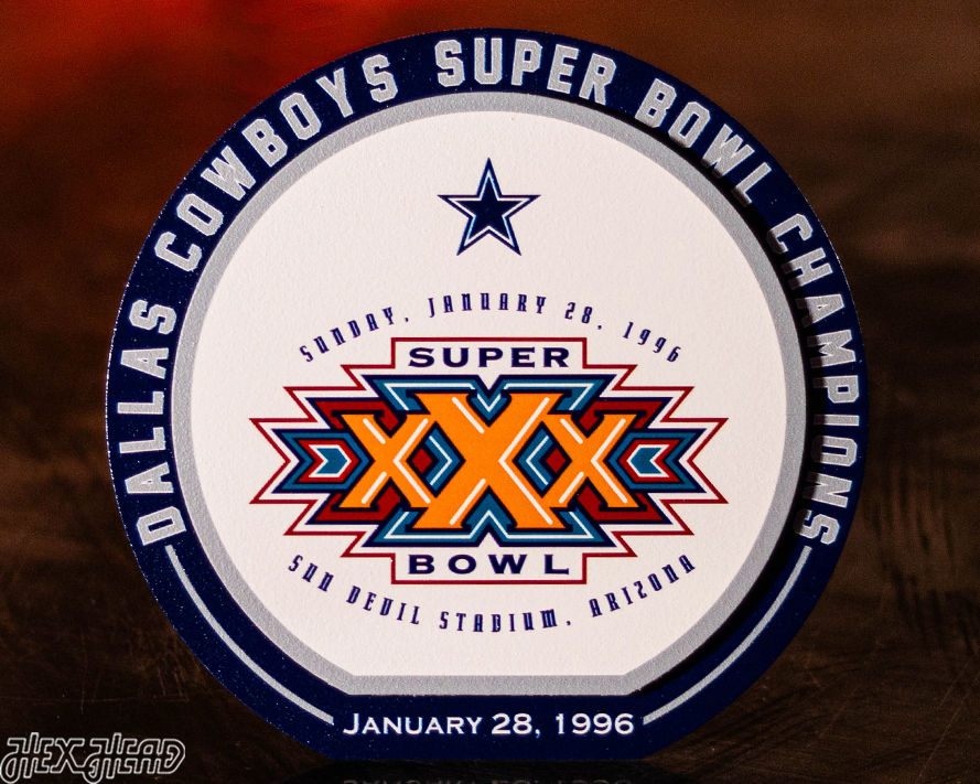 Dallas Cowboys XXX Super Bowl "Double Play" On the Shelf or on the Wall Art