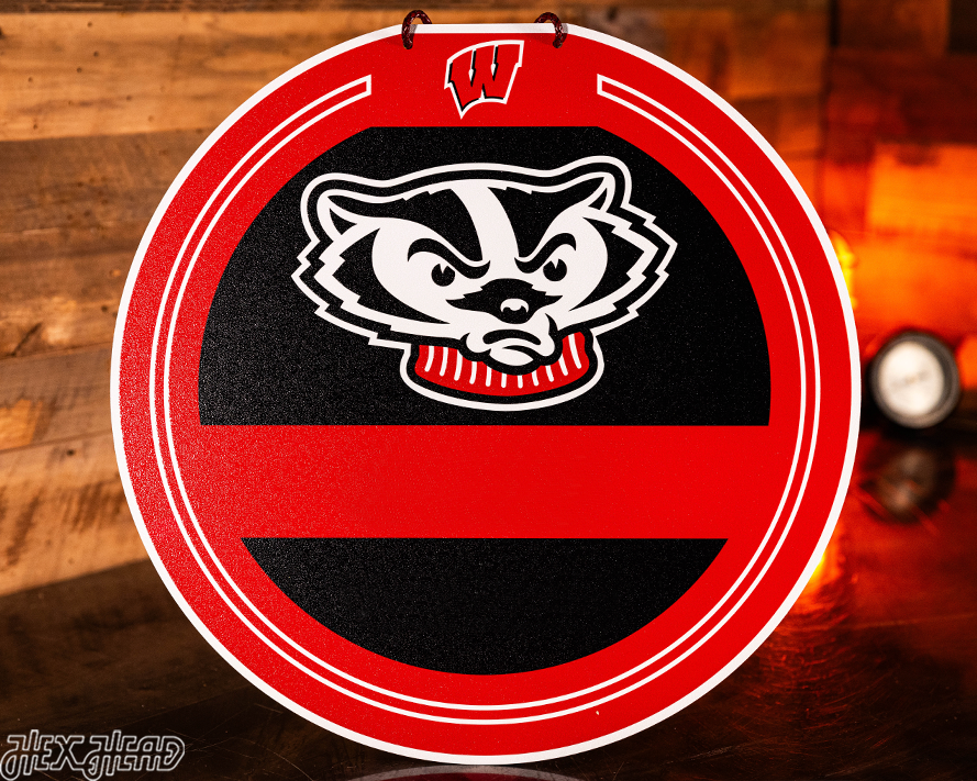 Wisconsin Badgers Personalized Monogram Metal Art