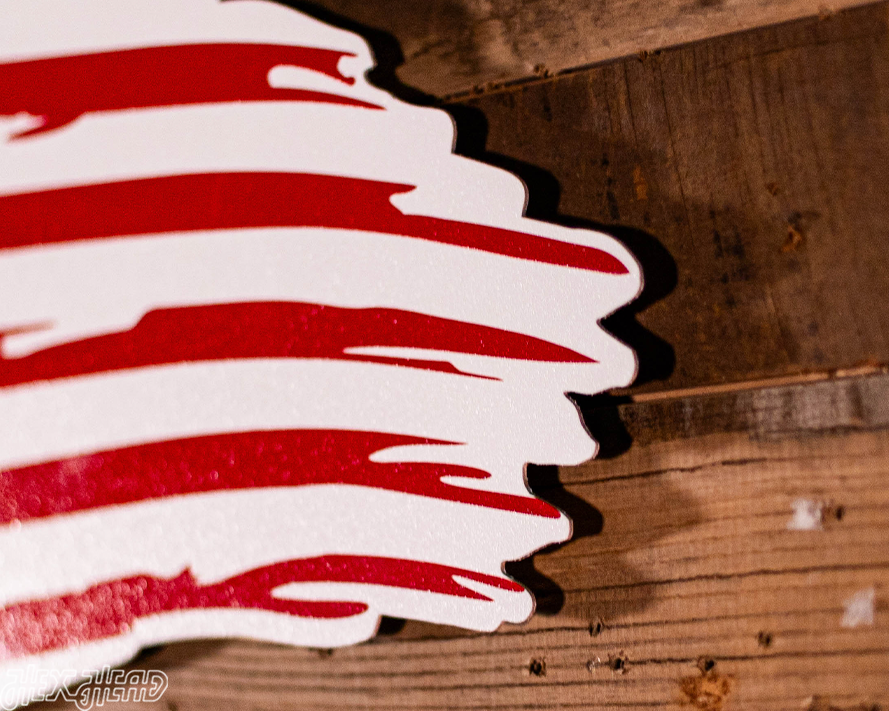 Tattered American Flag Single Layer Metal Wall Art