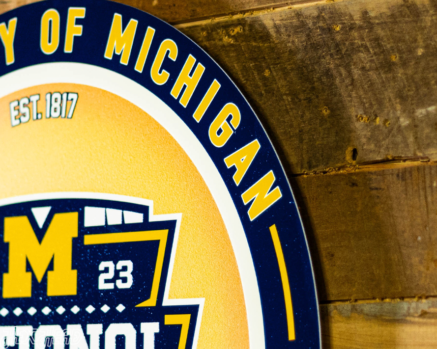 VARSITY Collection- SINGLE Layer Michigan Wolverines 2023 National Champions Metal Wall Art