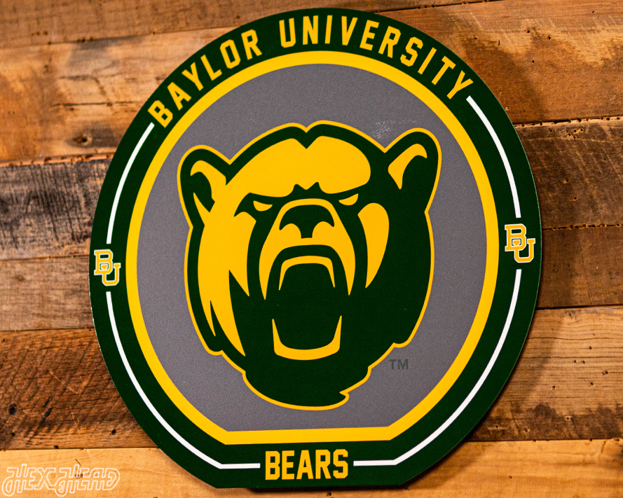 VARSITY Collection- SINGLE Layer Baylor Bears Metal Wall Art