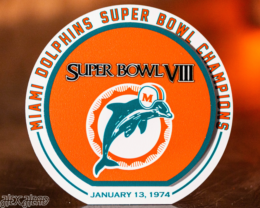 Miami Dolphins Super Bowl VIII "Double Play" On the Shelf or on the Wall Art