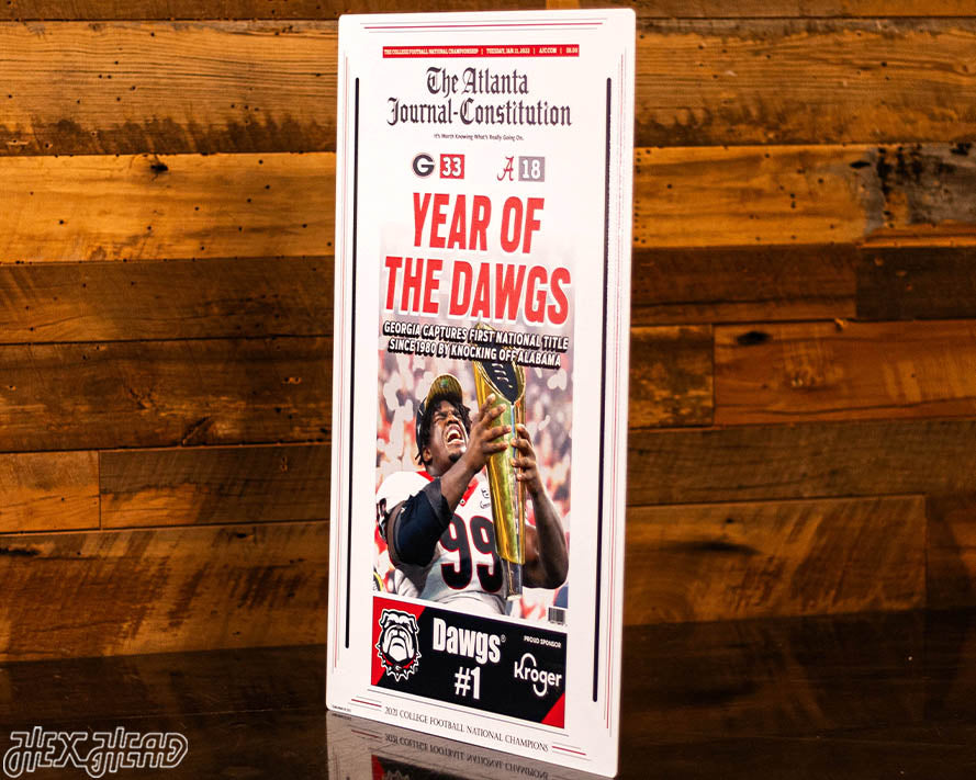 Atlanta Journal Constitution Georgia Bulldogs 2021 Football National Champions Front Page - JAN 11, 2022